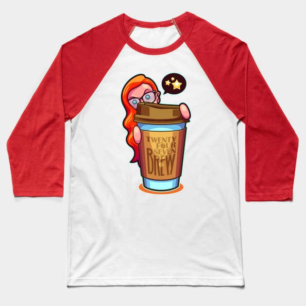 Ultra Jumbo Coffee Baseball T-Shirt by ArtisticDyslexia